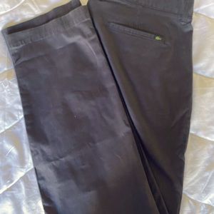 Flat front Black Lacoste Chinos 40” x 34”